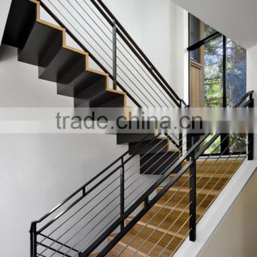 Modern steel solid rod stair railing