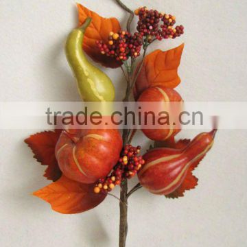2014 Hot Sale Artificial Flower 25cm Artificial Fall Long Pumkin Pick