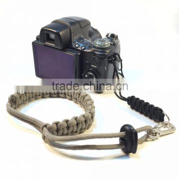 Tan and black paracord camera wrist starp outdoor survival paracord camera wrist strap