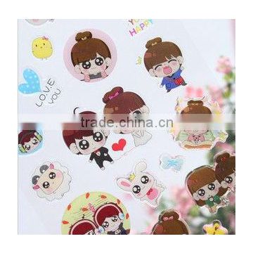 girl shape 3D crystal/exposy stickers