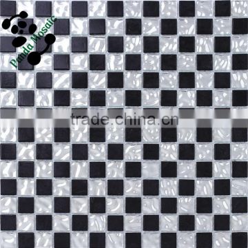 SMG16 America market mosaic Black mixed white mosaic sheet Glass handcraft mosaic