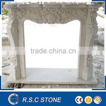 Alibaba website natural white marble gas fireplace