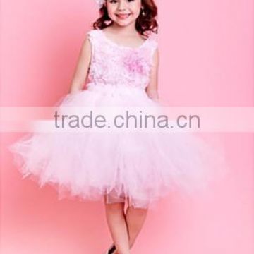 2016 Wholesale modern child flower girl fashion summer pink dresses