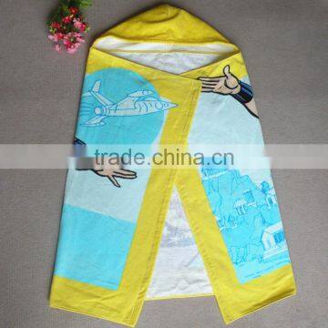 100% cotton reactive printed animal hooded towels