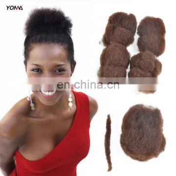 4pcs/lot tight Afro Kinky Bulk Hair 100% Human Hair For DreadLocks,Twist Braids 2# Hair