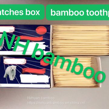 efNH Bamboo toothpicks with box customerized length, single point or double point