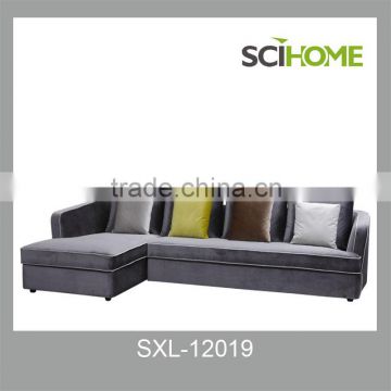 2014 Modern Design L-Shaped low back fabric living Room Sofa Set