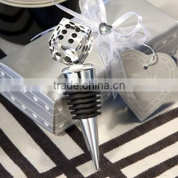Casino themd crystal made dice wine stopper