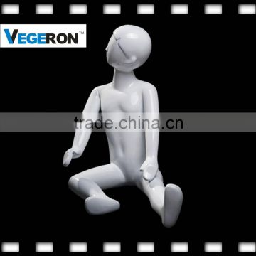 window display full body abstract fiberglass kids mannequin with sculptured hair