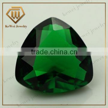 Green 5*5mm triangle shape AAA quality big glass gems