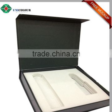 custom magnetic paper box with white foam inside