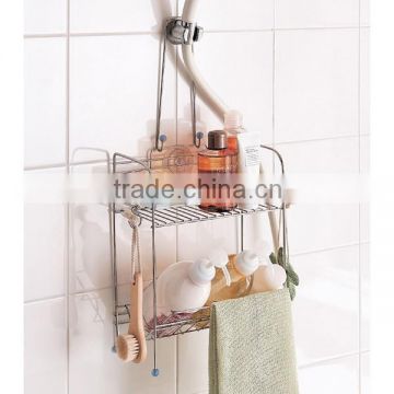 2 Tier Corner Shelf, Wall Mounted Bathroom Shower Caddy Soap Shampoo Holder BR06