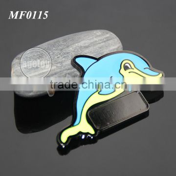 Cute Dolphins Shaped Souvenir Gifts Tarnish Plated Zinc Alloy Promotional Enamel Custom Metal Fridge Magnet