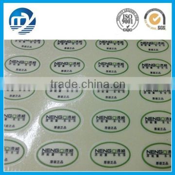Round plastic transparent sticker printing made in china