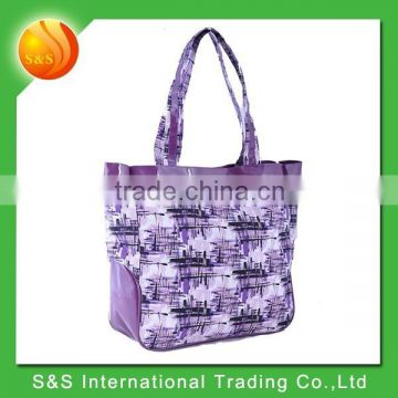 customized fashion style canvas tote bag leather handle
