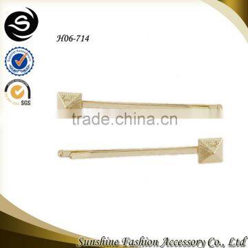 Chinese cheap price gold plated design metal gold hairgrips