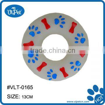 wholesale vinyl pet dog toys with bone and pawprint