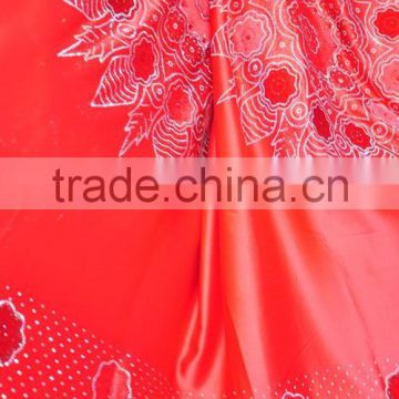 CL6303-9 new design high quality Silk material with velvet stone embroidreied 5 yard one piece for making new design dress