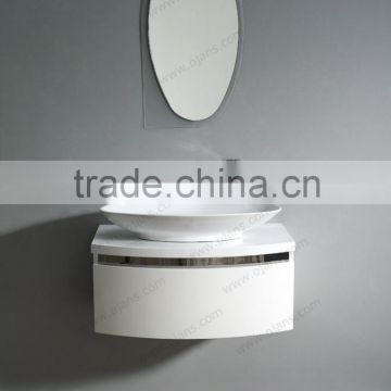 Modern bathroom vanity with chrome decoractive cube
