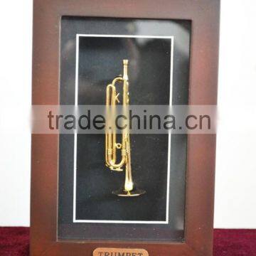 music gifts Cabinet Wood Box Trumpet Model Frame