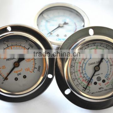 high quality stainless steel glycerin filled air conditioning pressure gauge