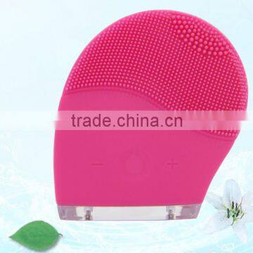 Silicone Skin Mini Ultrasonic Rechargeable Facial Cleansing Brush Beauty Instruments Rose