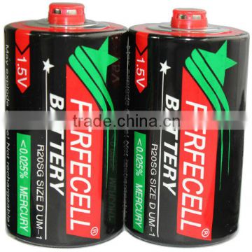 1.5v Carbon Zinc R20 PVC Jacket Battery