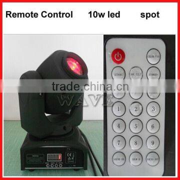 WLEDM-14-2 new remote control 10W LED spot gobo moving head light show equipment gobos