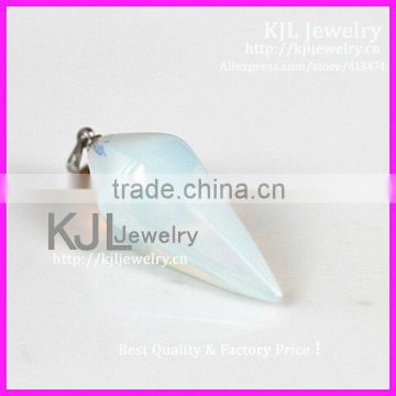 KJL-A0349 Charm Natural opal Druzy Stone Hexagon pyramid Stone Beads Agate Pendant Jewelry For Necklace