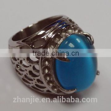 2014 fashion jewelry ring cheap wholesale stainless steel blue sapphire men ring