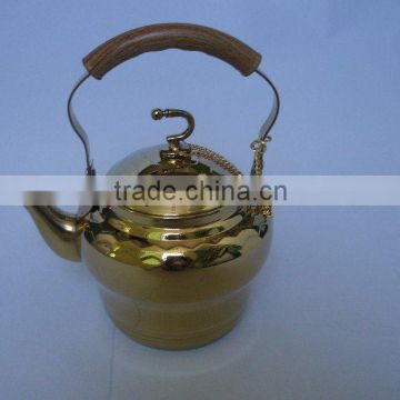 Golden color stainless steel tea pot