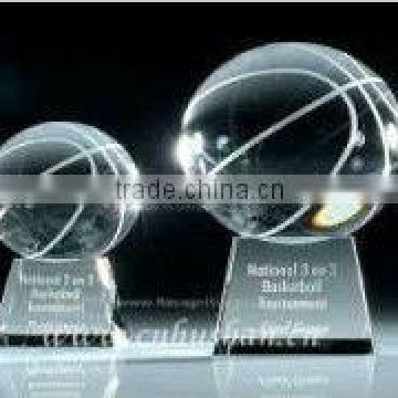 Ball Award Crystal Basketball Trophy For Winner Gift