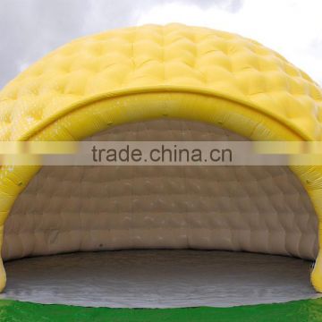 High quality outdoor inflatable dome tent, yellow color dome tent