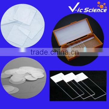 School science lab equipment microscope slides and cover glass slides