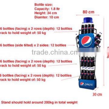1.8ltr soda bottle display rack for supermarket promotion