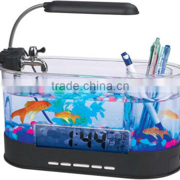 mini multifunction usb fish tank with penholder