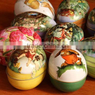 Cheapest price easter egg shape tin box wholesale