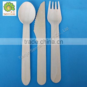 disposable wooden spoon with logo on the handle