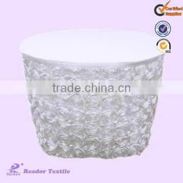 round rosette banquet table skirting