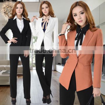 popular women office uniform style/business suit for women skirt/ladies silk pants suit