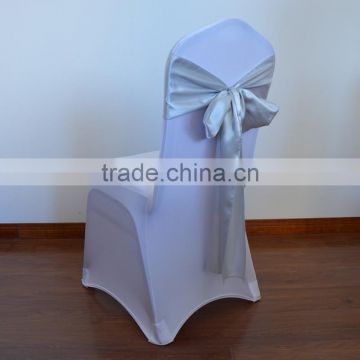 Silver cheap satin chair sashes for weddings