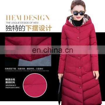 S1002 New long section of the knee Slim was thin hooded large fashion warm down jacket cotton jacket S1002