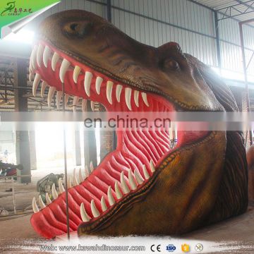 KAWAH Attractive Giant Artificial T-Rex Dinosaur Head Entrance for Dinosaur Park Gate