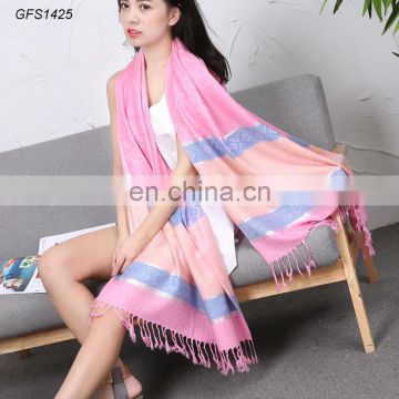 China factory wholesale cheap multicolor women polyester scarf