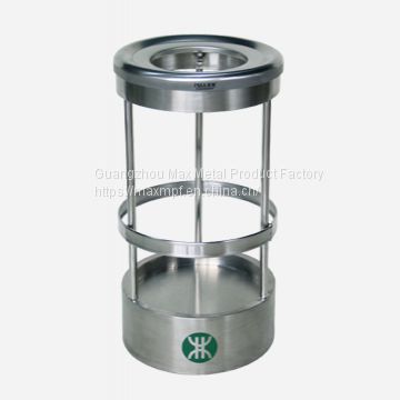 MAX-HK73 Wholesale Outdoor Street Steel Bucket Recycling Dust Bin Outside Litter Bins Garbage with AshtrayMAX-SN116 Indoor Stainless Steel Transparent Recycle Waste Trash Bin Dustbin with Ashtray