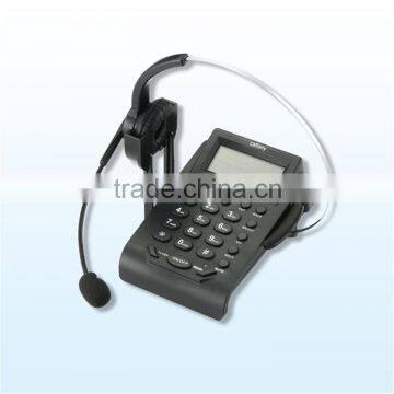 Service center recording headset telephone