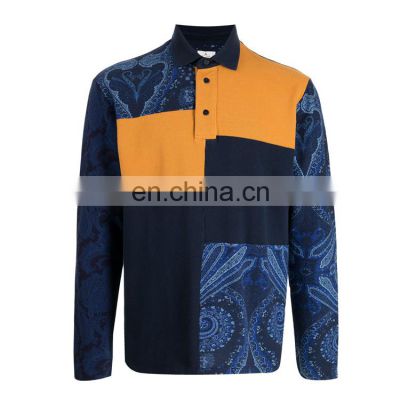Men Designs Casual Shirts Covered Button Summer color block print shirt for men