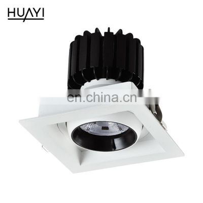 HUAYI Hot Sale Modern Aluminum Cob 15w 20w 30w Indoor Drawing Room Recessed Mounted Led Spotlight
