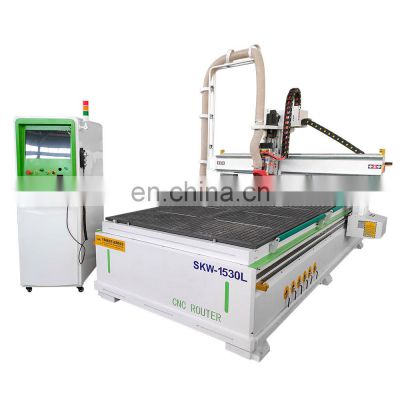 Linear Auto Tool Furniture Windows Cutting CNC Router Machine Change Wood Wood , Advertising Working Air Cooling Spindle