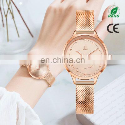 SHENGKE Delicate Lady Watch Unique Necklace Design Watches Steel Milan Mesh Band Wristwatch Alloy  K0142L Watch for She Her